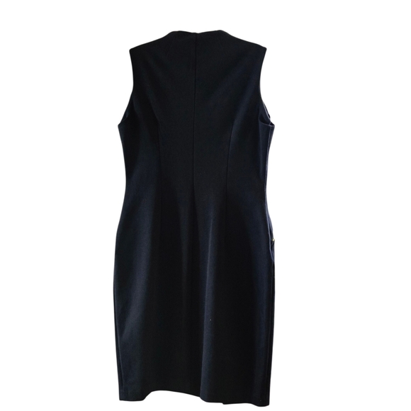 Calvin Klein Black‎ Midi Dress with Gold Zippers - Picture 5 of 9